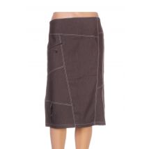 QUATTRO - Jupe mi-longue marron en coton - Femme - Taille 38 - Modz