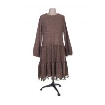 ZOE LA FEE - Robe mi-longue marron en polyester - Femme - Taille 40 - Modz