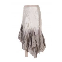SERENA KAY - Jupe mi-longue gris en satin - Femme - Taille 38 - Modz