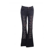 VOYAGE PASSION - Jeans bootcut noir en coton - Femme - Taille TU - Modz