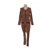 JACQUELINE COQ - Combi-pantalon marron en cachemire - Femme - Taille 36 - Modz