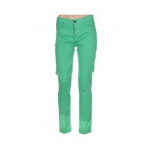 MENSI COLLEZIONE - Pantalon slim vert en coton - Femme - Taille 38 - Modz