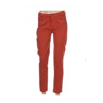 MENSI COLLEZIONE - Pantalon 7/8 orange en coton - Femme - Taille 38 - Modz