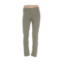 MENSI COLLEZIONE - Pantalon slim vert en coton pour femme - Taille 36 - Modz