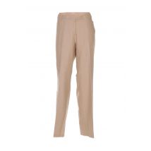 FRANK WALDER - Pantalon droit beige en laine vierge - Femme - Taille 50 - Modz