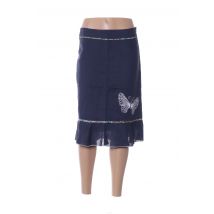 MULTIPLES - Jupe mi-longue bleu en lin pour femme - Taille 38 - Modz