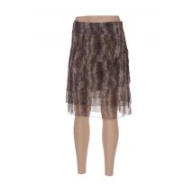 ARELINE - Jupe mi-longue marron en polyester pour femme - Taille 42 - Modz
