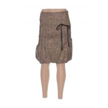 ARELINE - Jupe mi-longue marron en coton pour femme - Taille 36 - Modz