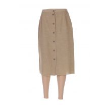 MANADOUR - Jupe mi-longue beige en polyester - Femme - Taille 42 - Modz