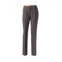 GEVANA - Pantalon chic marron en polyester - Femme - Taille 52 - Modz