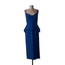 ROLAND MOURET - Robe mi-longue bleu en coton - Femme - Taille 40 - Modz