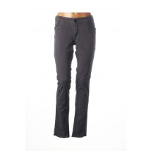 ANNA SCOTT - Pantalon slim gris en coton - Femme - Taille 46 - Modz