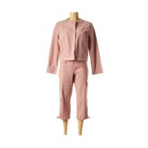 LUCCHINI - Ensemble pantalon rose en coton - Femme - Taille 42 - Modz