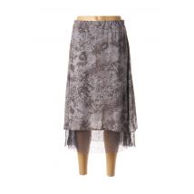 GRIFFONNAGE - Jupe mi-longue gris en polyamide - Femme - Taille 34 - Modz