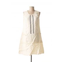MADE IN ITALY - Robe mi-longue beige en lin - Femme - Taille 34 - Modz