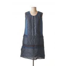 MADE IN ITALY - Robe mi-longue bleu en lin - Femme - Taille 34 - Modz