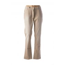 PERSONA - Pantalon slim beige en coton - Femme - Taille 46 - Modz