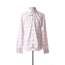 SEIDEN STICKER - Chemise manches longues rose en coton pour homme - Taille M - Modz