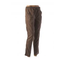 TOUPY - Pantalon droit marron en polyester - Femme - Taille 34 - Modz