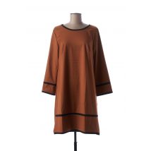 BLANC BOHEME - Robe mi-longue marron en polyester - Femme - Taille 38 - Modz