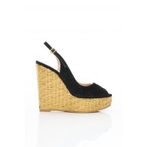 RAS - Espadrilles noir en cuir - Femme - Taille 35 - Modz