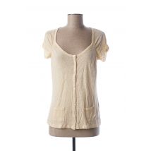 STEFAN GREEN - Gilet manches courtes beige en lin pour femme - Taille 36 - Modz