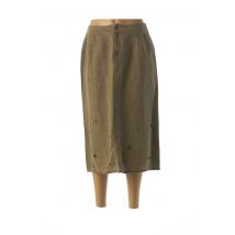 DP JEANS - Jupe mi-longue vert en lin - Femme - Taille 38 - Modz