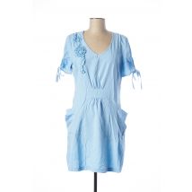 GLAMZ - Robe mi-longue bleu en polyester - Femme - Taille 40 - Modz