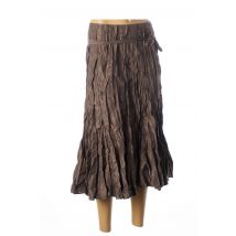 FRANSTYLE - Jupe mi-longue marron en polyester - Femme - Taille 40 - Modz