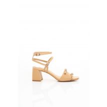 WHAT FOR - Sandales/Nu pieds beige en cuir - Femme - Taille 40 - Modz