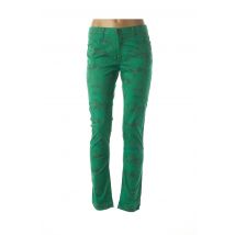 MENSI COLLEZIONE - Pantalon slim vert en coton pour femme - Taille 36 - Modz