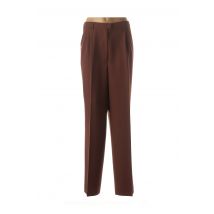 CHRISTIAN MARRY - Pantalon droit marron en polyester - Femme - Taille 54 - Modz
