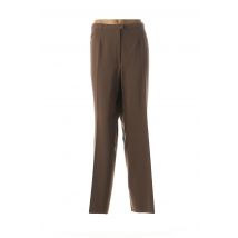 CHRISTIAN MARRY - Pantalon droit marron en polyester - Femme - Taille 52 - Modz