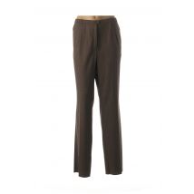 CHRISTIAN MARRY - Pantalon droit marron en polyester - Femme - Taille 52 - Modz