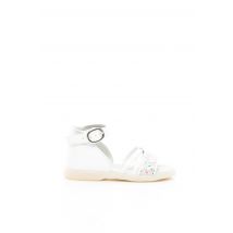 LITTLE MARY - Sandales/Nu pieds blanc en cuir pour fille - Taille 21 - Modz