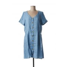 MASSANA - Robe mi-longue bleu en coton pour femme - Taille 40 - Modz