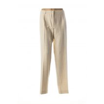 FRANCE RIVOIRE - Pantalon droit beige en polyester - Femme - Taille 50 - Modz