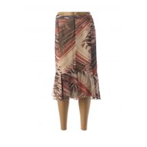 FRANCE RIVOIRE - Jupe mi-longue orange en polyester - Femme - Taille 52 - Modz