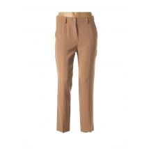 BLANC BOHEME - Pantalon droit marron en polyester - Femme - Taille 38 - Modz