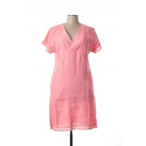 SANDWICH - Robe mi-longue rose en lin pour femme - Taille 38 - Modz