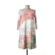 ANIMAPOP - Robe mi-longue orange en polyester - Femme - Taille 40 - Modz