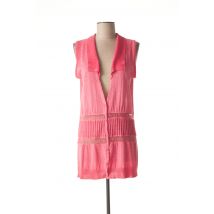 LUNATISME - Gilet sans manche rouge en acrylique - Femme - Taille 38 - Modz