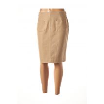 FLEUR DE SEL - Jupe mi-longue beige en laine - Femme - Taille 38 - Modz