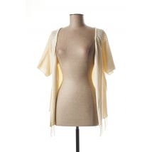 BLANC BOHEME - Gilet manches courtes beige en coton - Femme - Taille 38 - Modz