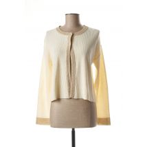 BLANC BOHEME - Gilet manches longues beige en acrylique - Femme - Taille 38 - Modz