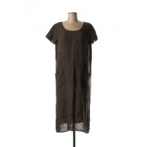 ELEMENTE CLEMENTE - Robe mi-longue marron en lin - Femme - Taille 36 - Modz