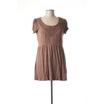BLENDGOLD - Tunique manches courtes marron en viscose - Femme - Taille 40 - Modz