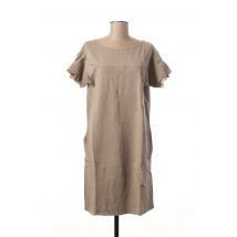 BENETTON - Robe mi-longue gris en coton - Femme - Taille 38 - Modz