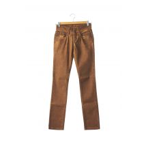 FIVE PM - Pantalon droit marron en coton - Femme - Taille W24 - Modz