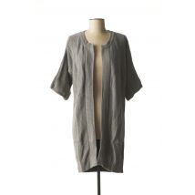 BENETTON - Gilet manches longues gris en coton - Femme - Taille 40 - Modz